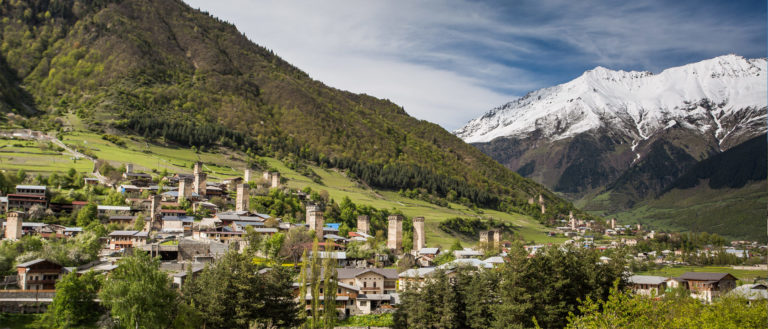 Svanetian-towers-in-Mestia-village