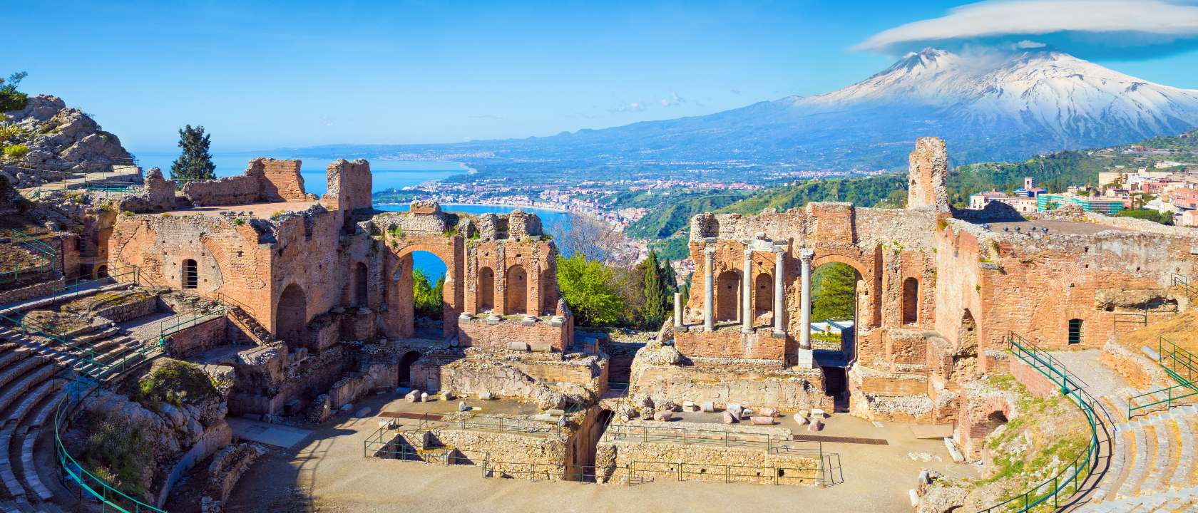 Greek theatre Taormina Etna Volcano