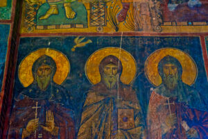 Three Saints, 13th century Frescoes, Akhtala Monastery, Armenia.