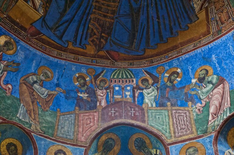 Last Supper, 13th-century frescoes, Akhtala Monastery, Armenia