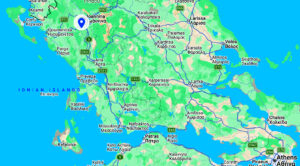 Map showing location of Dodona, Epirus, Greece