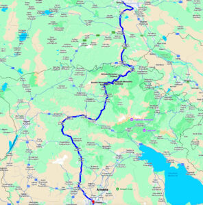 Map showing location of the Akhtala Monastery Fortress
