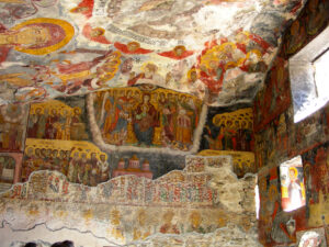 Frescoes of Sümela Monastery, Trabzon, Türkiye.