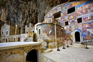 Greek Orthodox Sümela Monastery - with inner and outer walls decorated with frescoes.