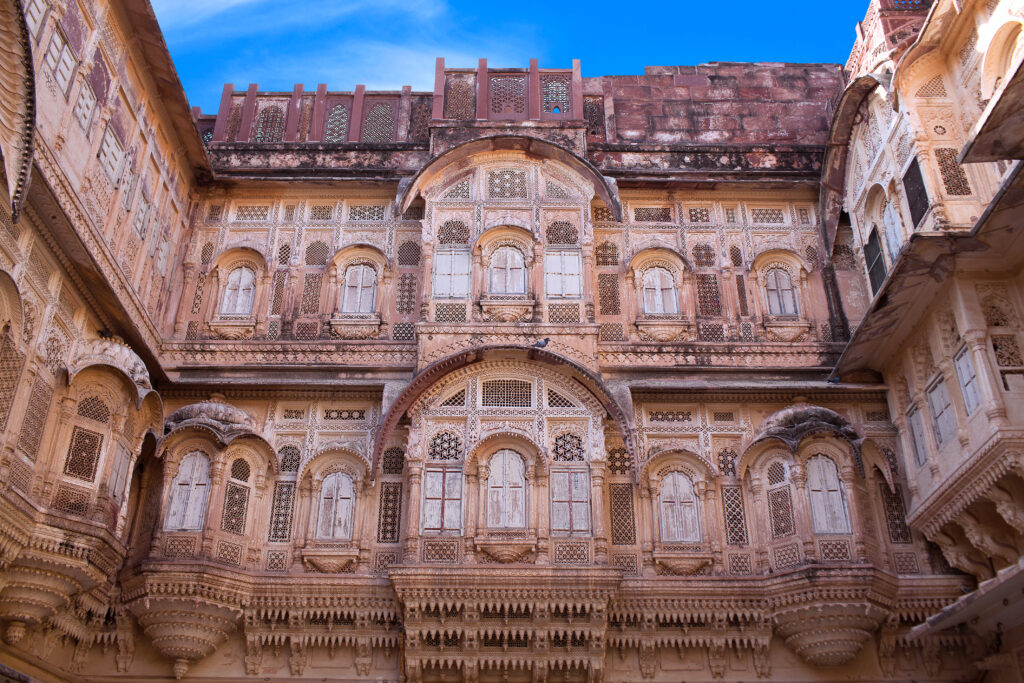 Exterior palace Mehrangarh Fort Jodhpur Rajasthan India