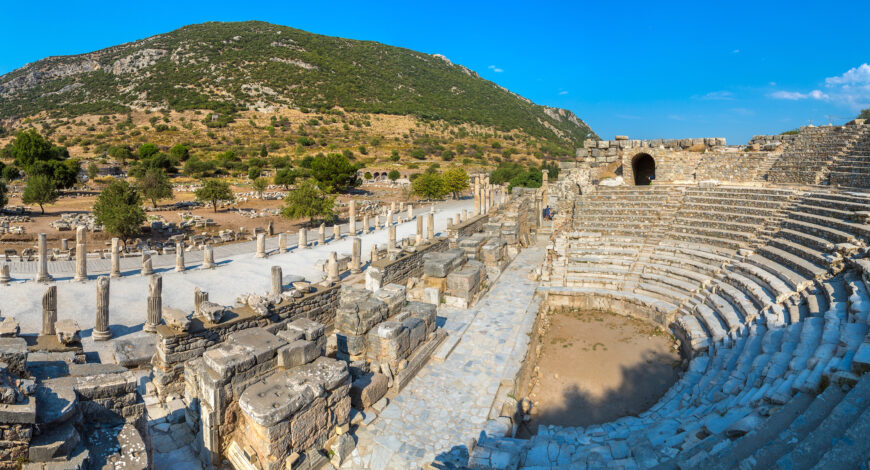 Panorama of Odeon, Ephesos, Türkiye.