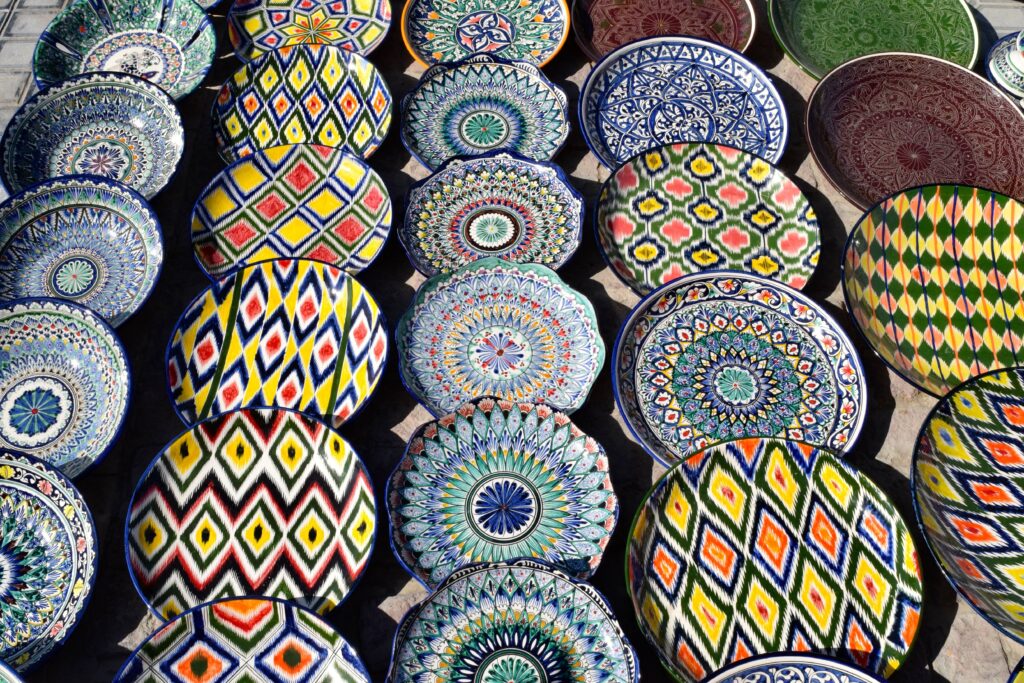 Hand painted plates Bukhara